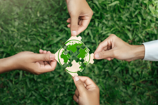 world environment day. green business or corporate and community cooperation for environment conserv