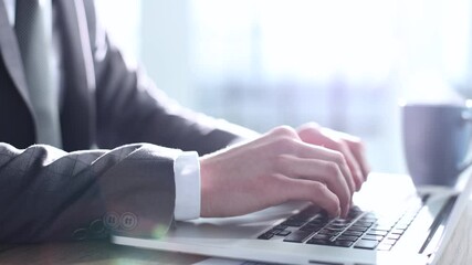 Wall Mural - Office work, business entrepreneur, typing on the keyboard