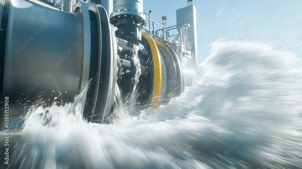 Ilustración de Stock Power in Motion: Tidal Energy Turbine Harnessing ...