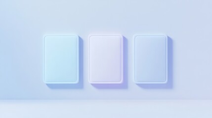 Minimalist mobile device mockup on a light blue background