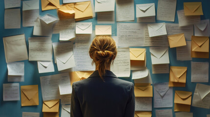 Poster - A busy professional sorts through their emails, deciding which ones are important and need attention first. This helps them get more done. Learn tips to manage your emails and communicate clearly.
