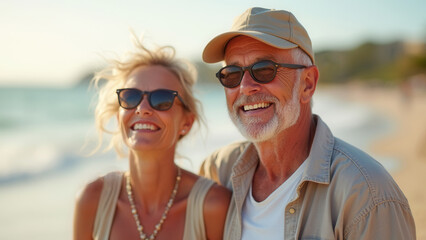 Wall Mural - Happy couple at the beach