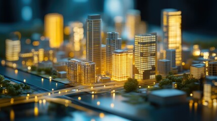 Aufkleber - Urban landscape with digital construction models