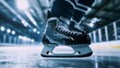 © ArpPSIqee - A hockey skate blade with a focus on the sharpened edge, indoor setting with arena lighting, Edgy style