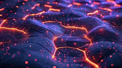 Aufkleber - Futuristic network design with glowing connections