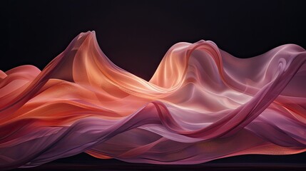 Poster - Flowing light waves on a dark background