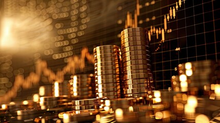 Aufkleber - Financial growth, stock market business and exchange financial growth
