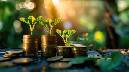 Aufkleber - Financial growth, stock market business and exchange financial growth