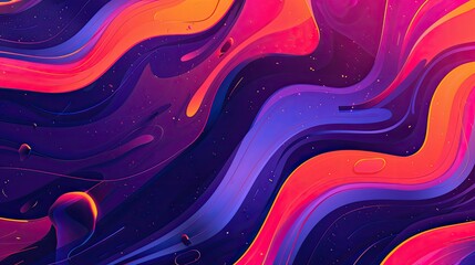 Poster - Bright, liquid shapes with a futuristic feel
