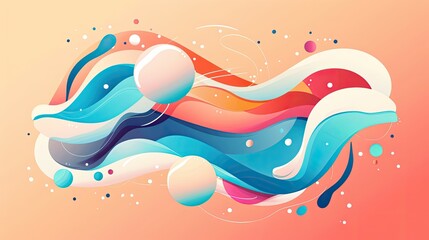 Poster - Bright, fluid shapes blending into a gradient