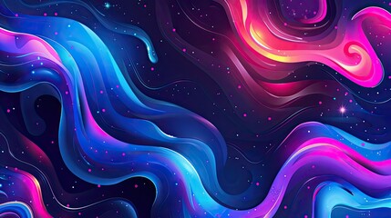Poster - Bright, fluid shapes blending into a gradient