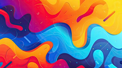Poster - Bright, fluid shapes blending into a gradient