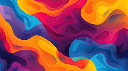 Poster - Bright, fluid shapes blending into a gradient