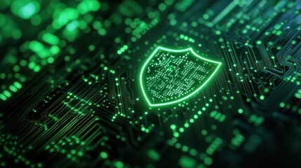 Fototapete - The Green Digital Security Shield