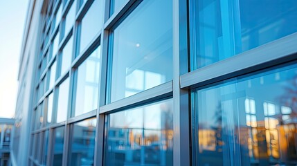 Poster - Architectural detail of a modern window with reflective glass