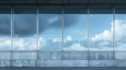 Poster - Architectural detail of a modern window with reflective glass