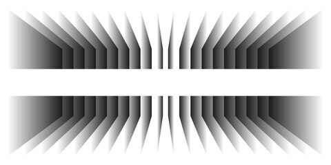 Aufkleber - Abstract 3D perspective rectangles overlay pattern black and white, grey gradient on transparent background. Vector illustration in concept technology, modern, minimal
