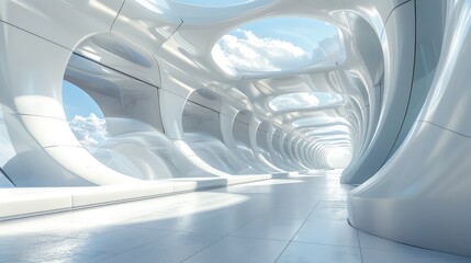 Poster - Abstract render of a futuristic building concept