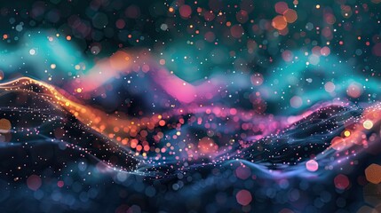 Poster - Abstract energy flow with colorful light effects