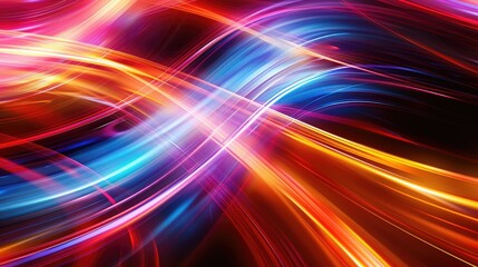 Poster - Abstract energy flow with colorful light effects