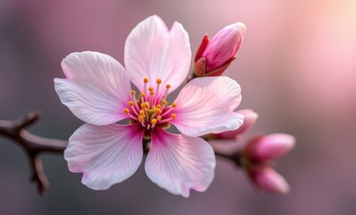 Canvas Print - Delicate pink cherry blossom in bloom