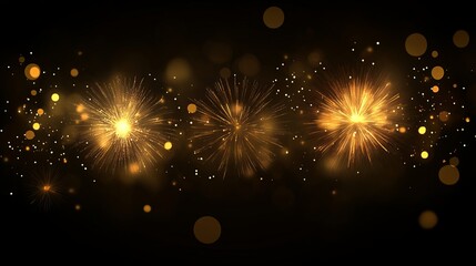 Wall Mural - vibrant new year celebration background featuring golden fireworks illuminating the night sky with f