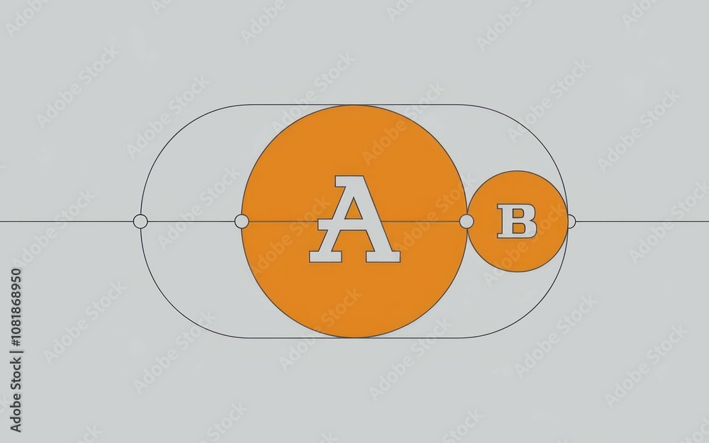 Data comparison chart. Visual representation of data points A and B ...