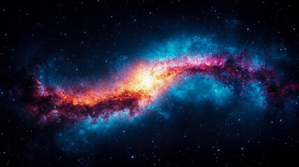 Wall Mural - a colorful nebula spreads across the night sky, filled with swirling gases and stars, creating a vib