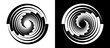 © Mykola Mazuryk - Abstract background with lines in circle. Art design spiral as logo or icon. A black figure on a white background and an equally white figure on the black side.