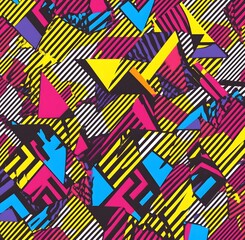 Poster - Vibrant abstract patterns digital art graphic design modern environment dynamic viewpoint creative concept