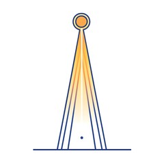 Wall Mural - abstract illustration of a stylized monument design with radiant beams of light emerging from its to