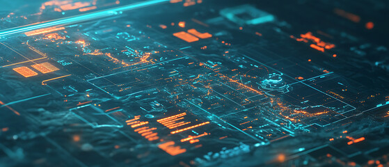 Poster - Analyzing supply chain security risks digital landscape infographic cyber environment aerial view technology insights