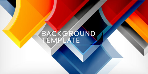 Poster - Geometric design abstract background - circles and triangles