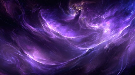 Poster - Stunning Cosmic Nebula with Vibrant Purple and Blue Swirls Emitting Stars, Evoking a Sense of Infinite Space and Celestial Beauty, Perfect for Science Fiction Themes
