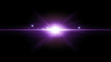 Poster - Ethereal Purple Light Burst with Radiance and Glowing Particles Against a Black Background, Capturing the Essence of Cosmic Beauty and Mystical Energy