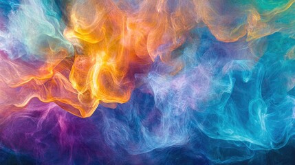 Poster - Vibrant Abstract Swirls of Colorful Smoke Patterns in a Stunning Artistic Composition for Background and Design Projects
