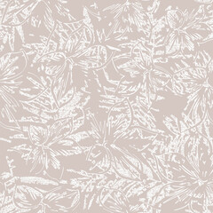 Wall Mural - abstract contemporary seamless pattern. hand-drawn flower and leaf shape textures. repeatable vibran