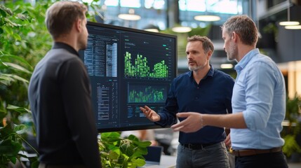 Poster - Business meeting on data analysis modern office digital display collaborative environment professional perspective data insights