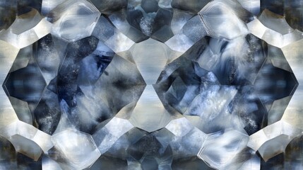 Poster - Abstract Design Featuring Geometric Shapes in Shades of Blue, Grey, and White, Perfect for Textured Backgrounds or Digital Artwork Enhancement