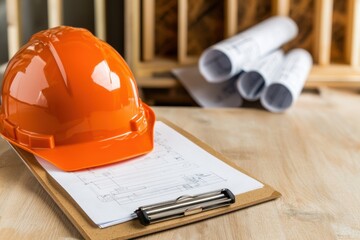 Aufkleber - Construction site safety gear office workspace product display professional environment close-up view industrial concept