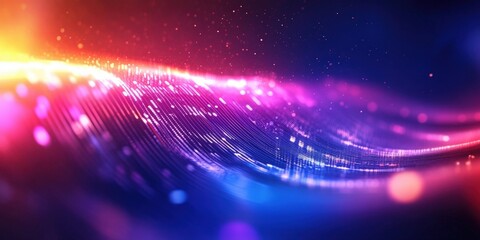 Vibrant Abstract Background with Colorful Waves and Sparkling Lights for Creative Projects and Digital Artwork