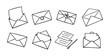 © Yanka - Doodle cute mail outline letters and envelope set. Hand drawn outline mail icon. Mail collection