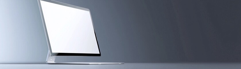 Poster - Modern website mockup on a desktop screen, with ample copyspace for promotional content, placed against a dark gradient background
