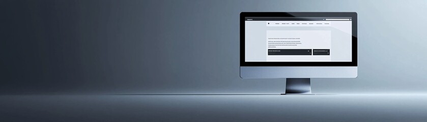 Poster - modern website mockup on a desktop screen, with ample copyspace for promotional content, placed agai