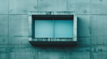 Poster - Minimalist building exterior with unique light patterns