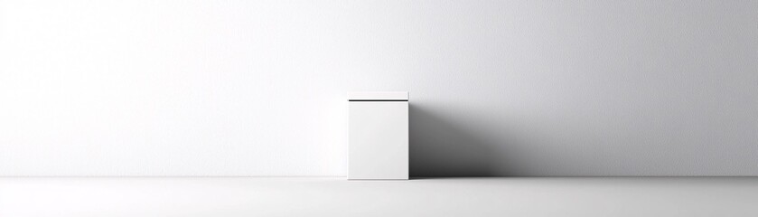 Poster - realistic design mockup for product packaging, professional studio lighting with high contrast, minimal and elegant, for commercial display