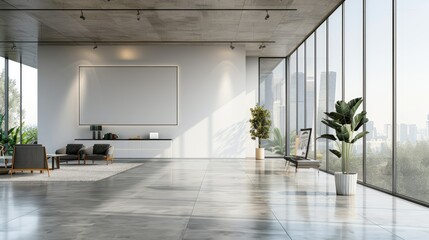 Poster - Modern workspace with minimalistic design and digital boards