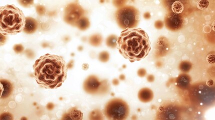 Poster - microscopic view of bacteria and cells in brown light
