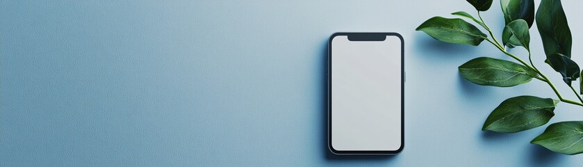 Poster - Minimalist advertising mockup of a mobile device in a sleek setting with a contemporary portfolio layout