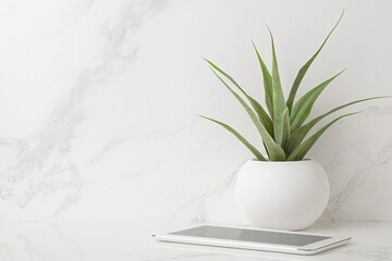 Poster - High-resolution mockup featuring a tablet displaying a digital portfolio with ample copy space